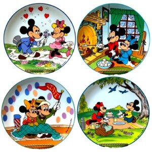 Walt Disney Mickey & Minnie Colorful Dinnerware Collection Set “Seasons of Love”
